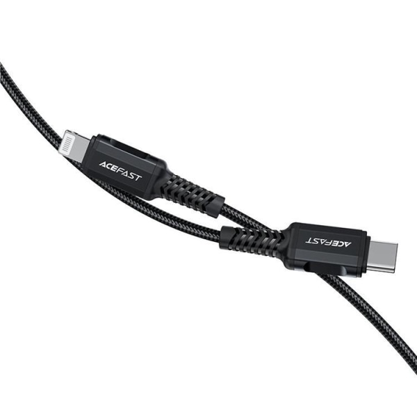 Acefast MFI USB-C till Lightning-kabel 30W 1,8m - Svart