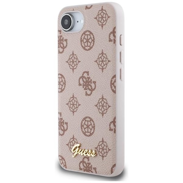 Guess Mobilskal till iPhone 16e MagSafe Peony Script Logo - Brun Brun