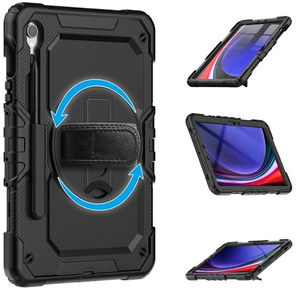 Tech Protect Galaxy Tab S9 FE Kotelo Solid360 - Musta Svart