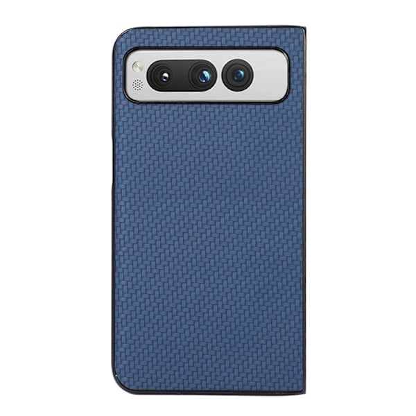 Mobilskal till Google Pixel Fold Carbon Fiber PU-Läder - Blå