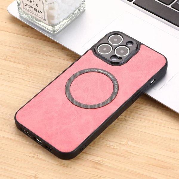 BOOM iPhone 8 Plus matkapuhelinkotelo Magsafe nahka - vaaleanpunainen