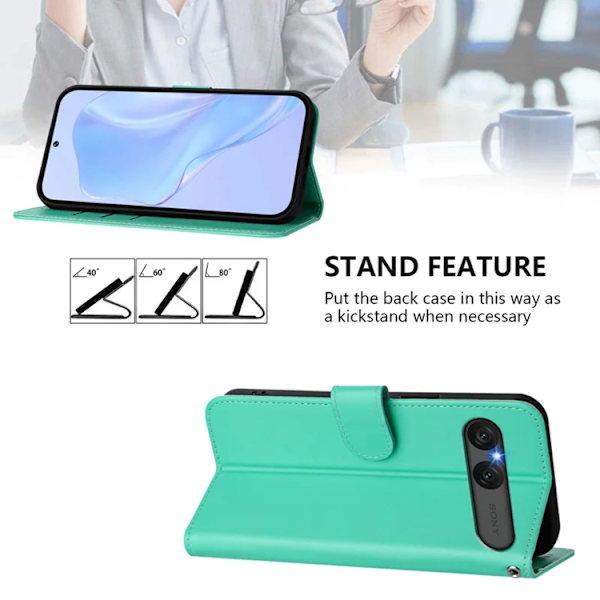 Sony Xperia 10 VII Plånboksfodral Solid Color Konstläder - Grön Grön