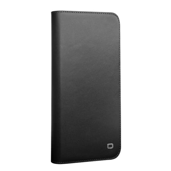 QIALINO iPhone 12 Pro Max Plånboksfodral Äkta läder - Svart Svart