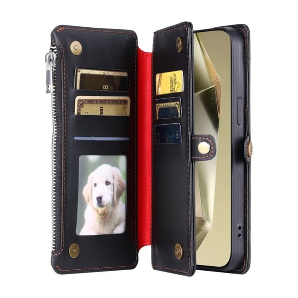Samsung Galaxy S26 Plånboksfodral TPU + Konstläder - Svart