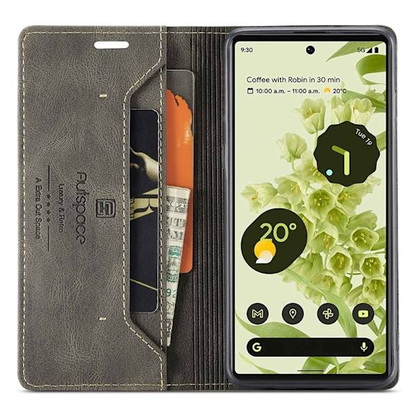 AUTSPACE A01 för Google Pixel 6 Plånboksfodral Konstläder - Brun