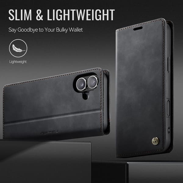 Caseme iPhone 17 Plånboksfodral RFID Blocking 033 Series - Svart Svart