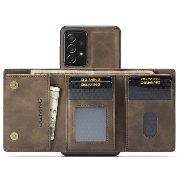 DG.MING M1 Series 2-in-1 Wallet Mobilskal för Samsung Galaxy A33 5G - Brun