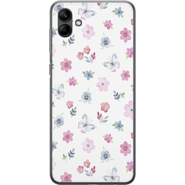 Mobilcover til Samsung Galaxy A05 med blomster og sommerfugle