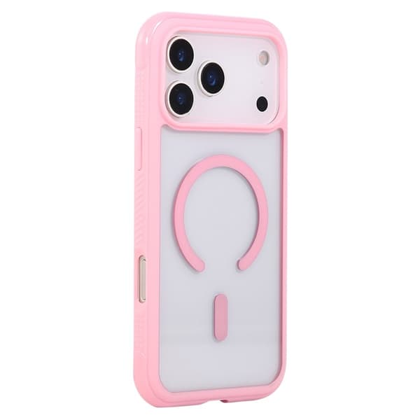 Mobilskal till iPhone 17 Pro Max MagSafe TPU+PC Transparent - Rosa Rosa