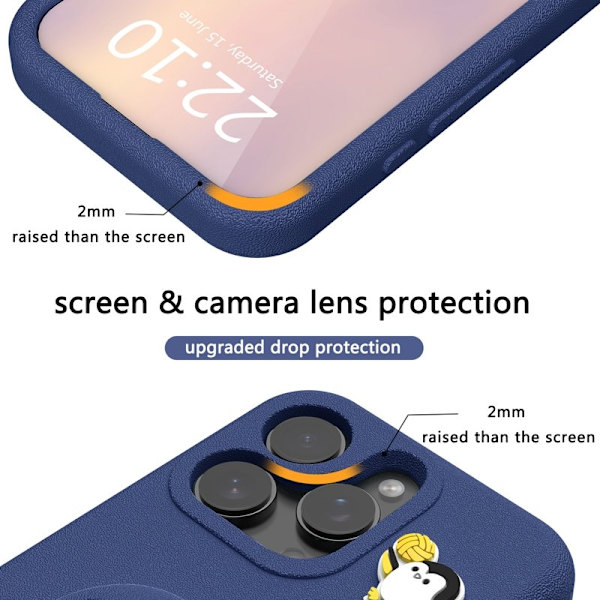 Penguin Mobilskal till iPhone 13 Pro Kickstand Stöttålig EVA - Blå