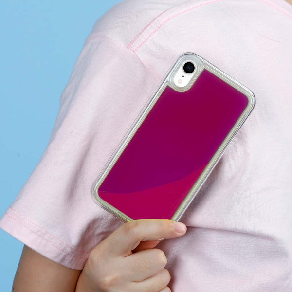 Liquid Neon Sand cover til iPhone XR - Violet Lila