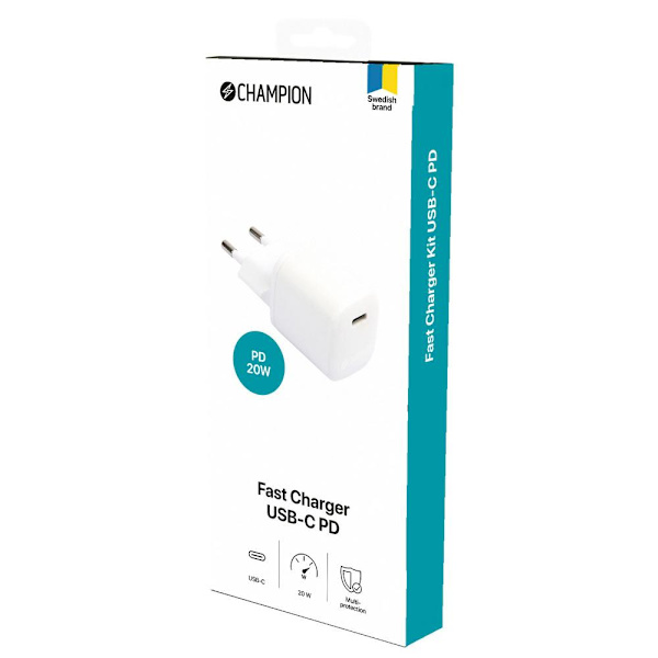 Champion Fast Charge USB-C PD 20W Vit White