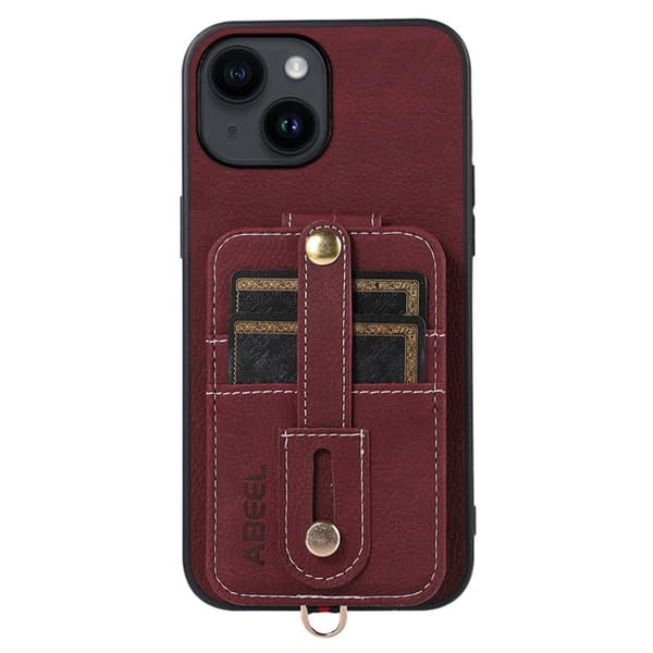 ABEEL Style 02 Mobilskal till iPhone 15 Plus Bump Proof Purplish Röd