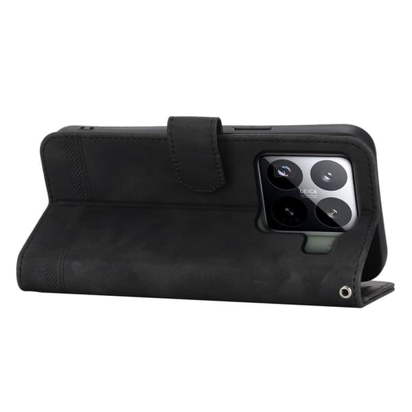 DIERFENG DF-03 för Xiaomi 15 Pro Plånboksfodral Konstläder - Svart