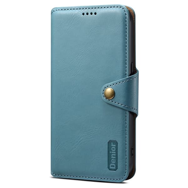 DENIOR iPhone 16 Pro Max Plånboksfodral Konstläder Blå