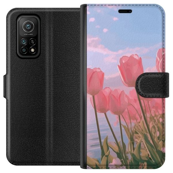 Plånboksfodral till Xiaomi Mi 10T Pro 5G med Rosa Tulpaner