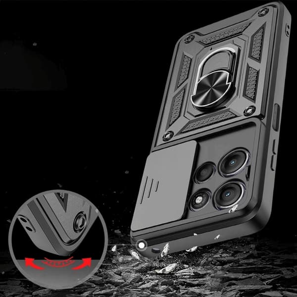 Tech-Protect telefontaske til Motorola Moto G15 Camshield Pro - Sort Svart
