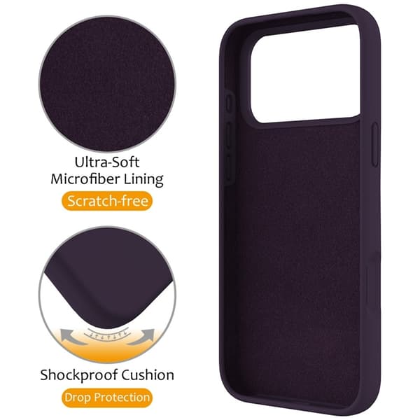 Mobilskal till iPhone 17 Pro MagSafe Kickstand PC + Silikon - Mörklila Lila