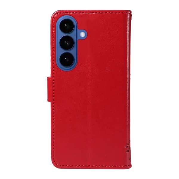 Samsung Galaxy S26 / S26 Pro Plånboksfodral Konstläder Kattträd - Röd