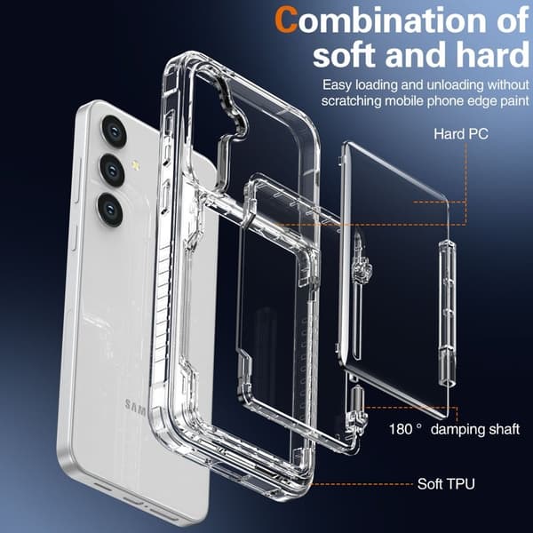 Mobilskal till Samsung Galaxy S26 / S26 Pro Plast Med Kortfack Ställ Transparent