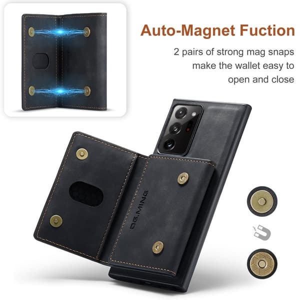 DG.MING Magnetiskt Plånboksfodral för Samsung Galaxy Note20 Ultra - Svart