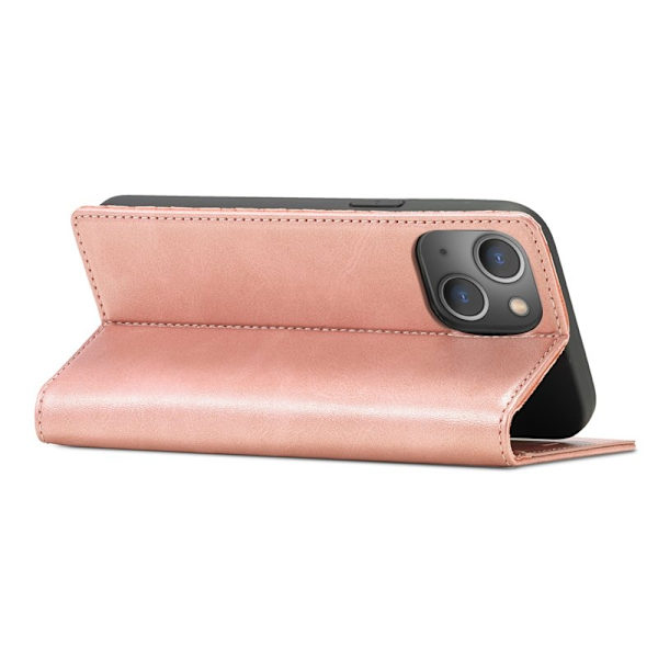 LC.IMEEKE iPhone 15 Plus Plånboksfodral Konstläder- Roséguld