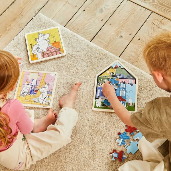 MOOMIN puslespil 19 stk træindrammet puslespilhus