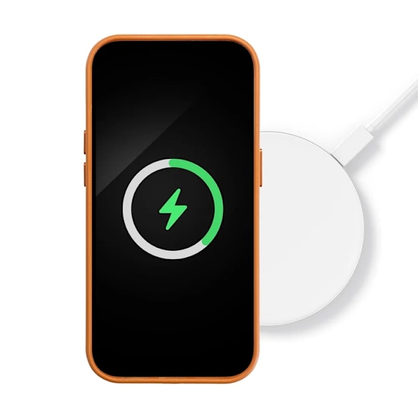 iPhone 15 Pro Max Mobilskal Magsafe Läder - Orange