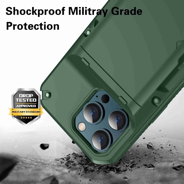 iPhone 13 Pro Max Skal Med Kortfack - Grön