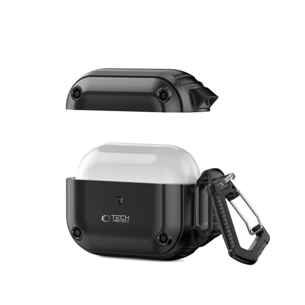 Tech-Protect Apple Airpods Pro 1/2 Etui Grov Krog - Sort Svart