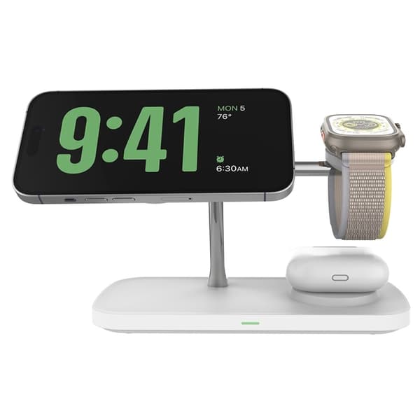 Qi2 MagSafe Trådlös Laddare iPhone, Apple Watch, Airpods T255 - Vit Vit