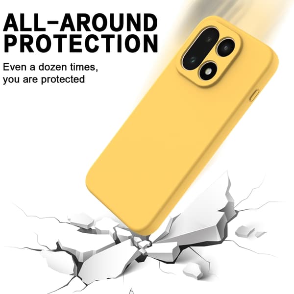 Mobilskal till OnePlus 15 5G Silikon Liquid med Handrem Gul
