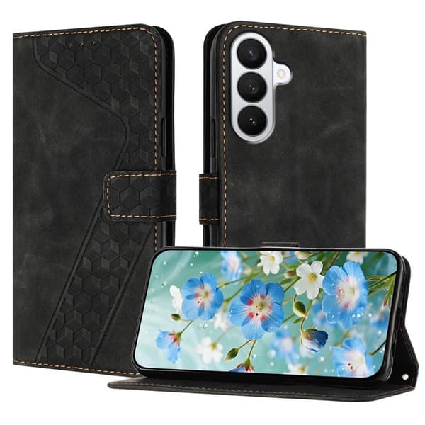 Plånboksfodral för Samsung Galaxy S26 Plus Konstläder Stativ - Svart