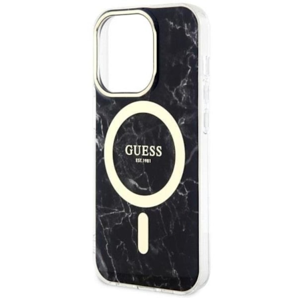 Guess iPhone 14 Pro Max Mobilskal MagSafe Marble - Musta Black