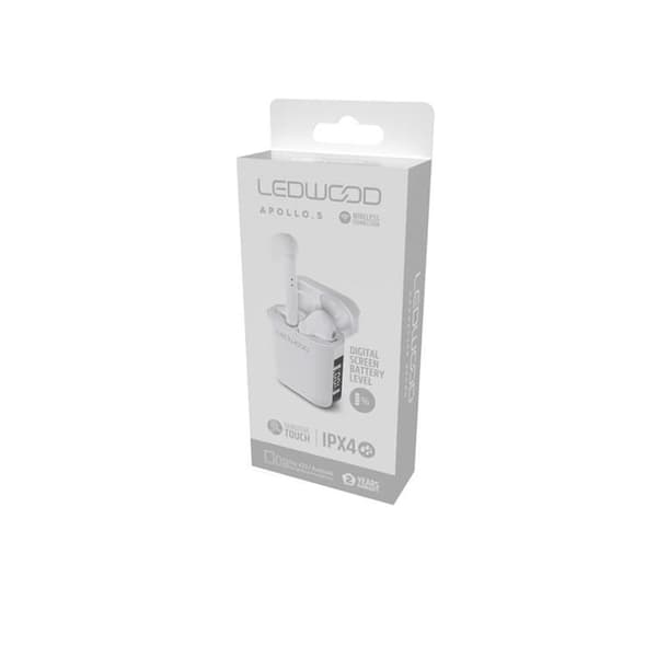 Ledwood In-Ear -kuulokkeet Apollo TWS True Wireless Mic - Valkoinen Vit