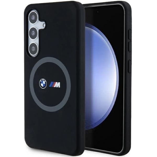 BMW Mobilskal till Galaxy S24 Magsafe M Silikon Printed Ring - Svart Svart
