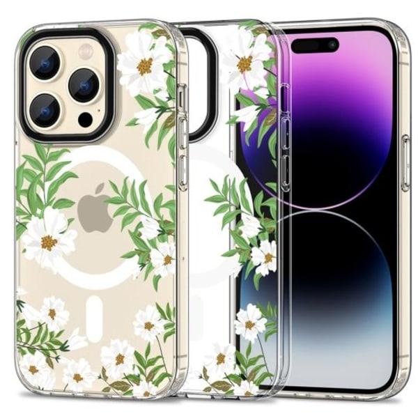 Tech-Protect iPhone 15 Pro Mobilskal Magsafe Mood - Spring Daisy Transparent