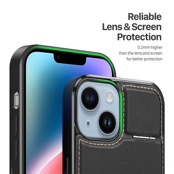 Dux Ducis iPhone 14 Plus -puhelinkotelo Magsafe korttitasku Rafi Black