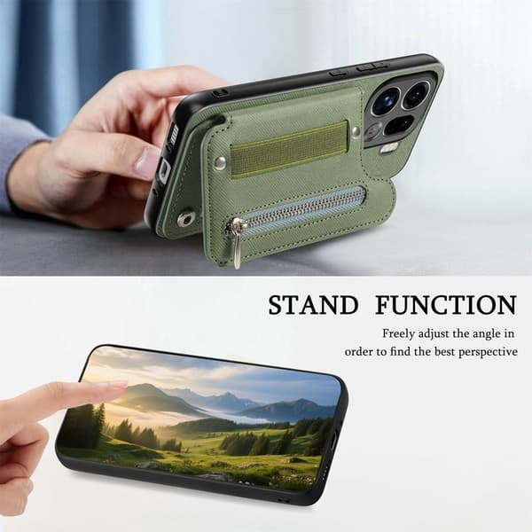 Oppo Find X9 Pro 5G Plånboksfodral Konstläder RFID Skydd - Grön