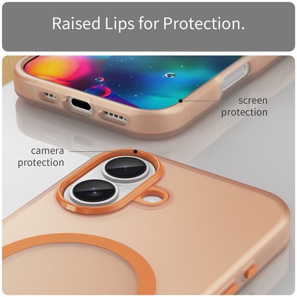 Mobilskal till iPhone 17 MagSafe Slim Matte Translucent - Orange Orange