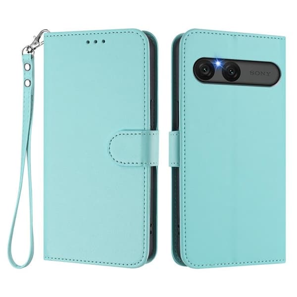Sony Xperia 10 VII Konstläder Plånboksfodral Med Handledsrem - Mintgrön Grön