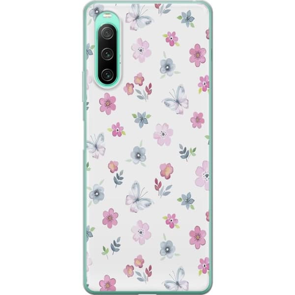 Mobilcover til Sony Xperia 10 IV med blomster og sommerfugle