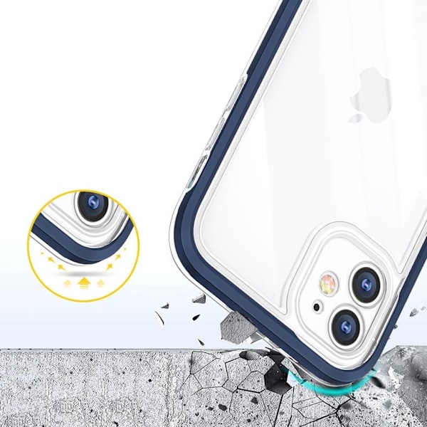 iPhone 12 Skal Clear 3in1 - Blå Blå