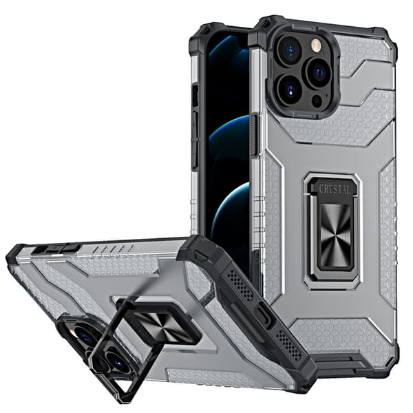 Crystal Ring Kickstand Skal iPhone 12 Pro Max - Svart Black