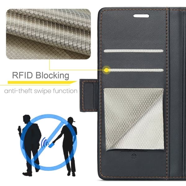 CASEME Plånboksfodral Konstläder för Samsung Galaxy A35 5G - Svart