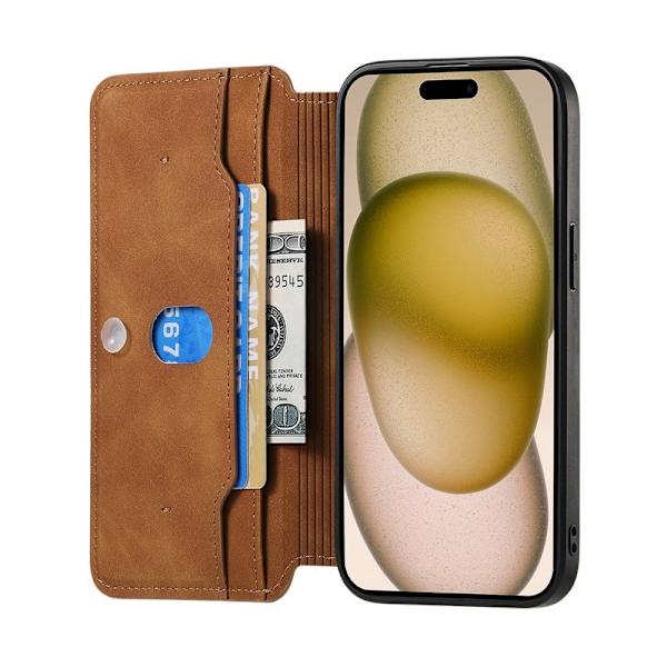 CASENEO iPhone 16e Plånboksfodral Konstläder - Brun