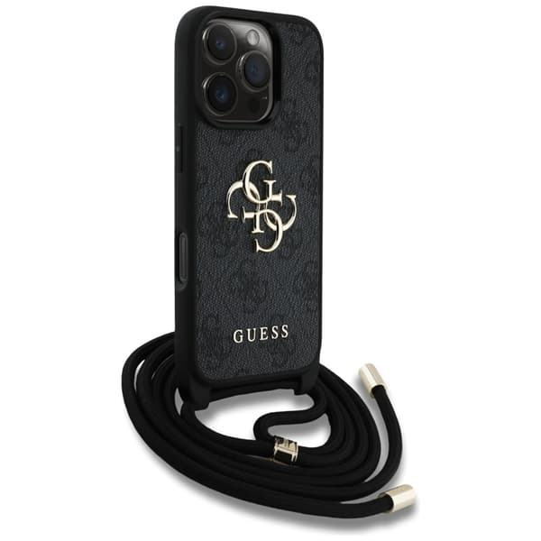 Guess Telefontaske til iPhone 16 Pro Crossbody Stort Logo - Sort Black