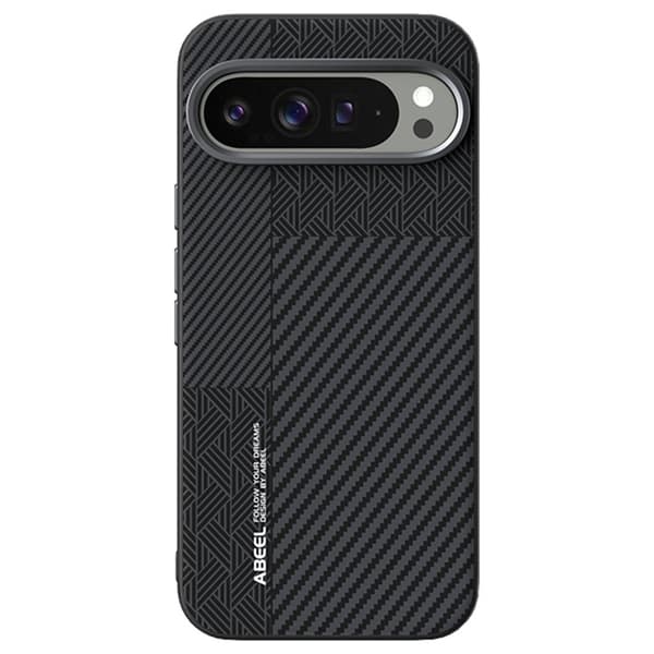 ABEEL Mobilskal till Google Pixel 10 Pro PC TPU Aluminium Läder MagSafe Textur 1
