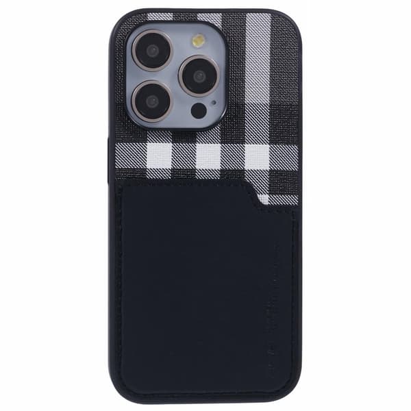X-LEVEL iPhone 15 Pro Skal med Kortfack Läder Svart