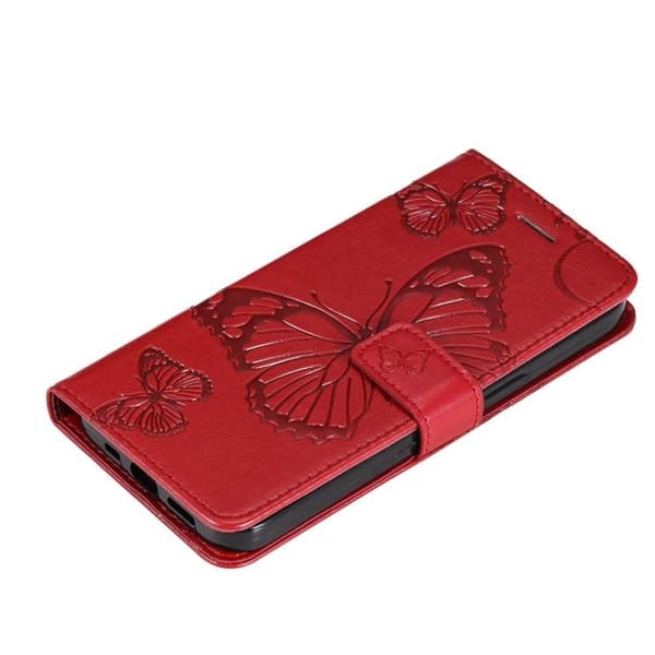 Butterfly Imprinted Fodral Galaxy S22 Plus - Röd Red